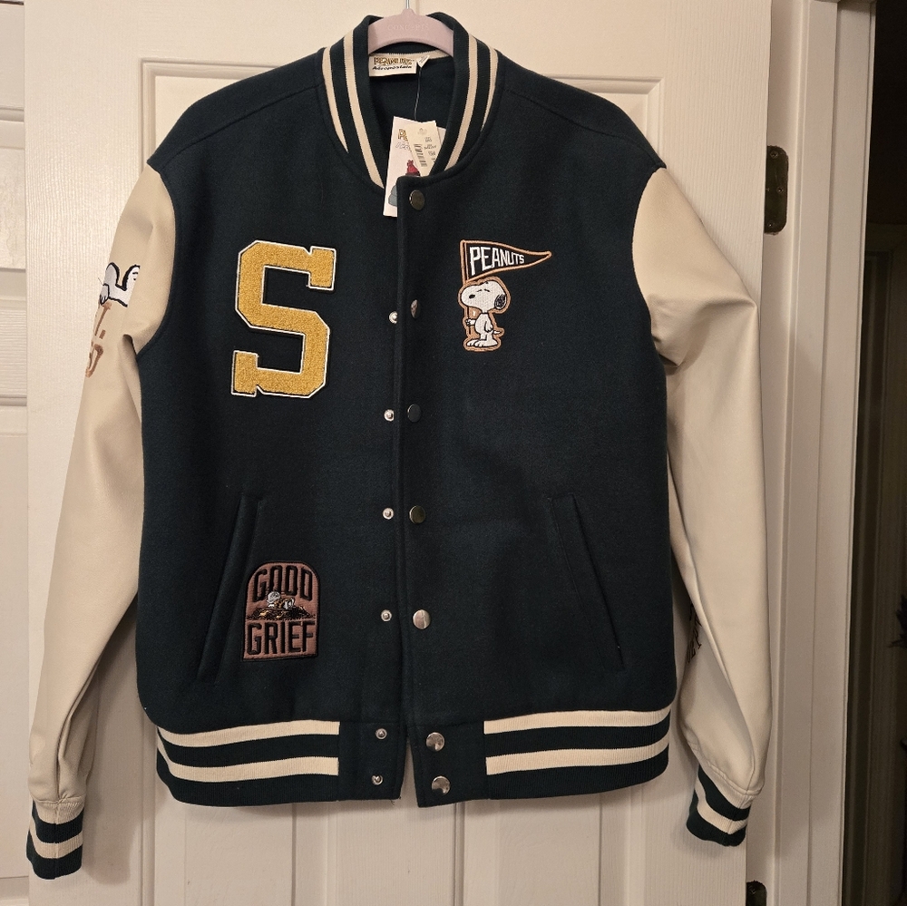 Snoopy Peanuts Special Edition Varsity Jacket sz S Unisex